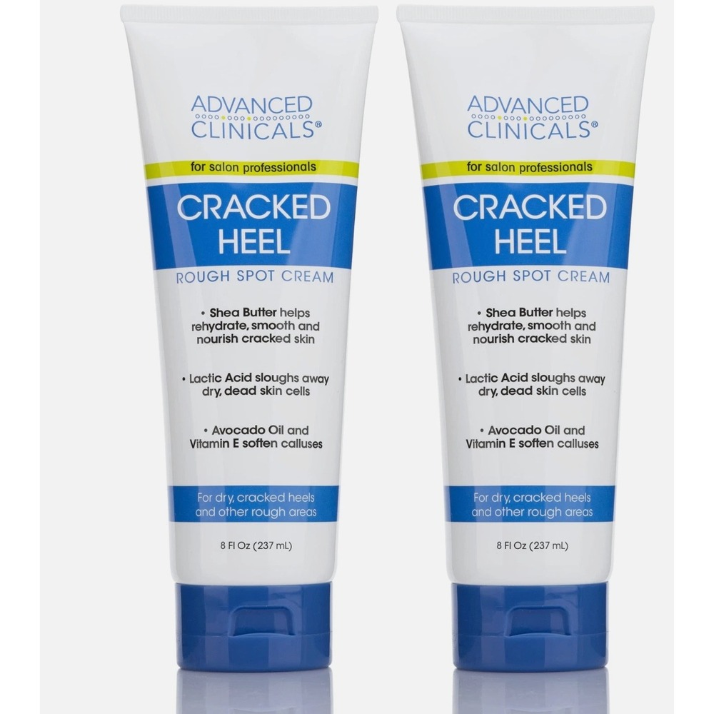 2 Pack of Advanced Clinicals Cracked Heel Foot Cream Moisturizer